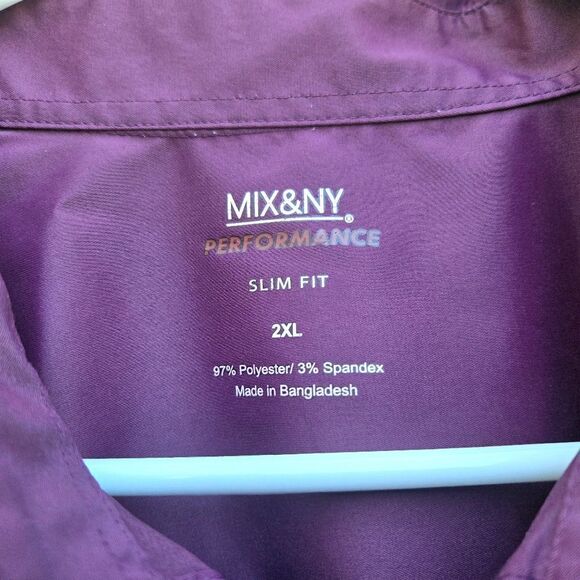 Men's MIX&NY purple, button-down casual dress shirt - Picture 5 of 16